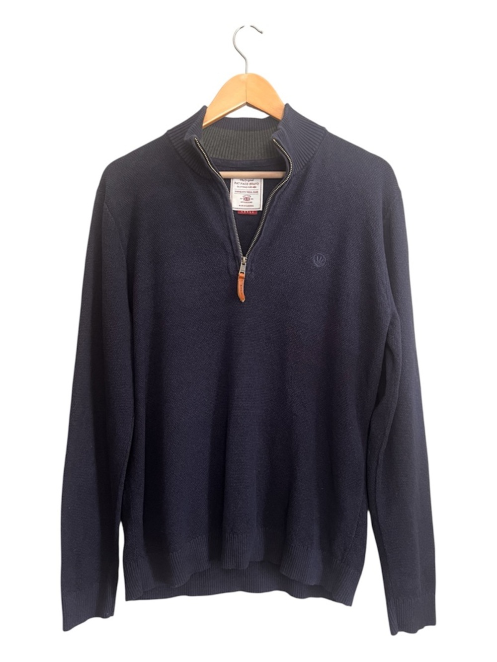 Fat Face Men's Dark Navy Quarter-Zip Sweater